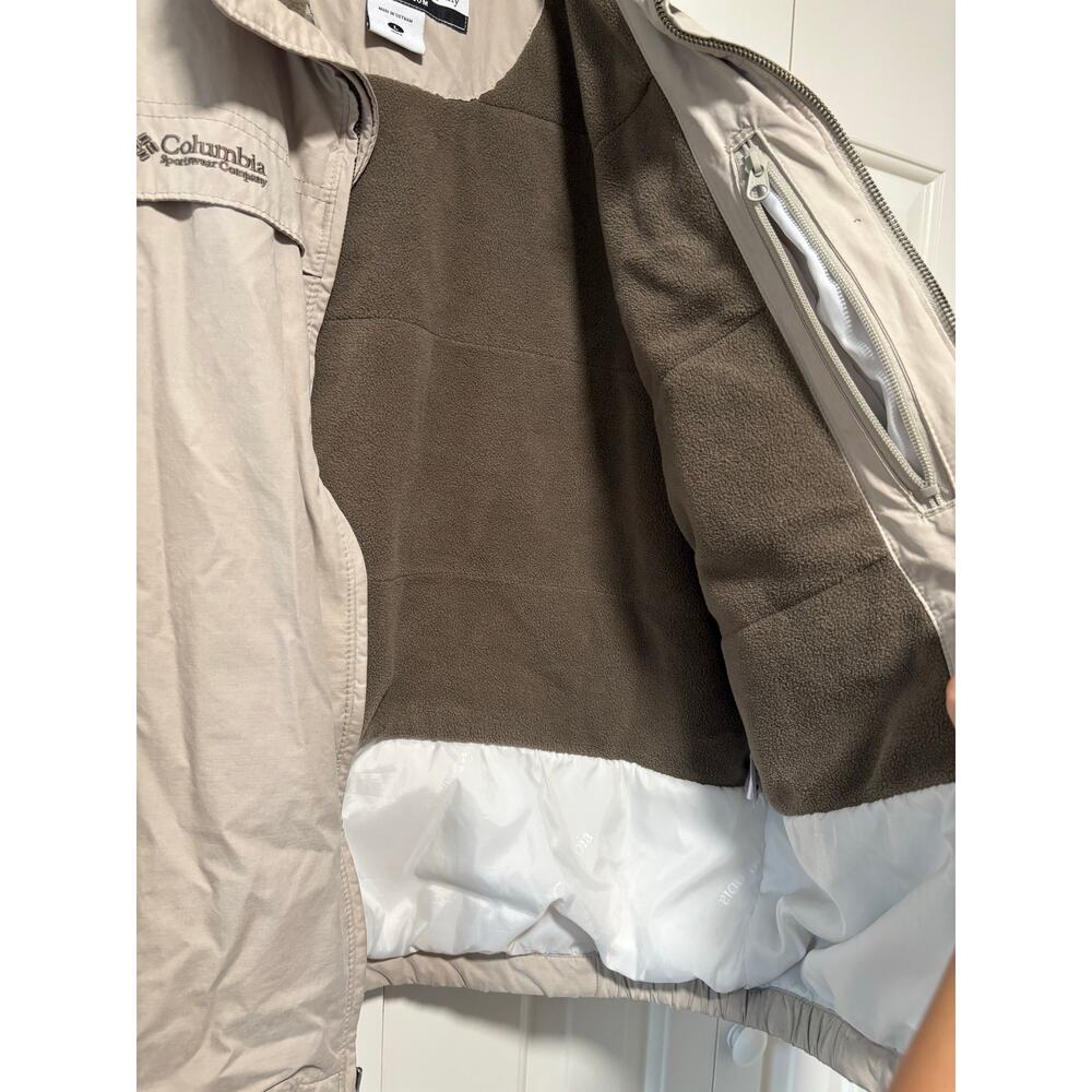 Columbia Men’s L Fleece Lined Jacket Beige Full Zip Outdoor Coat Winter Large - Picture 5 of 10